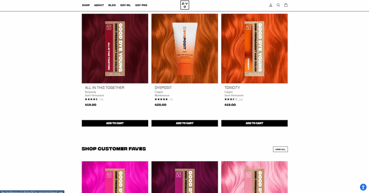 Good Dye Young — Brand & E-Commerce Website Redesign