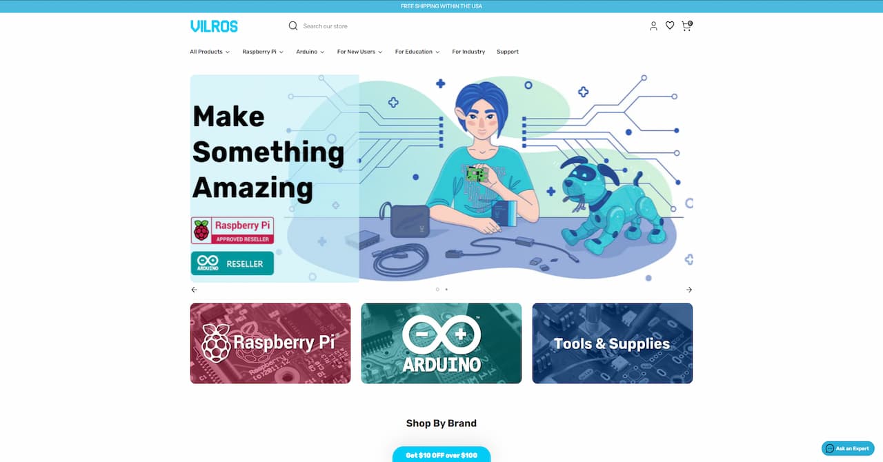 Vilros - E-Commerce Redesign for Maker & STEM Hardware