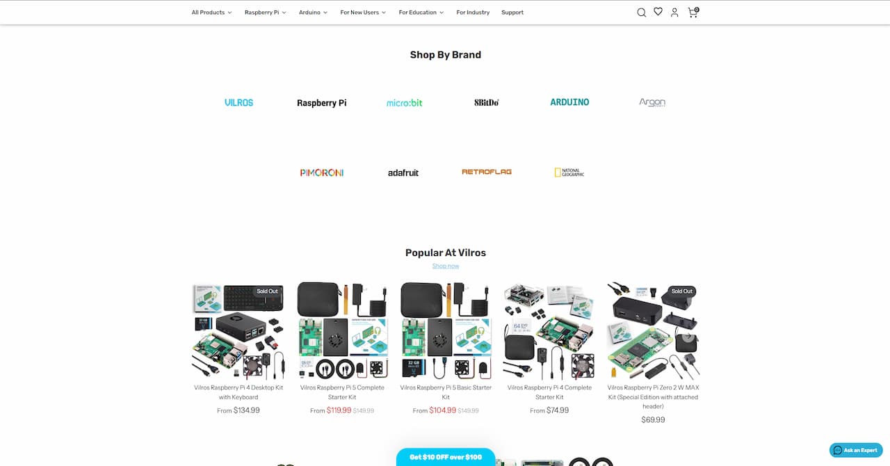 Vilros - E-Commerce Redesign for Maker & STEM Hardware