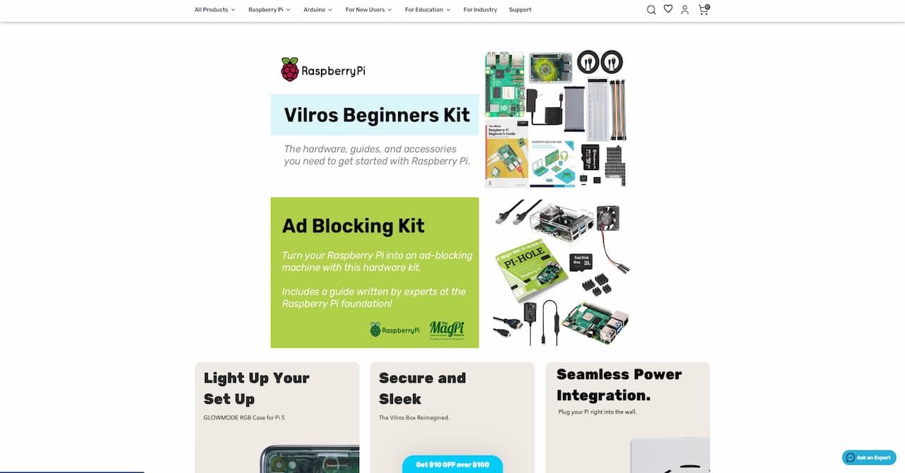 Vilros - E-Commerce Redesign for Maker & STEM Hardware