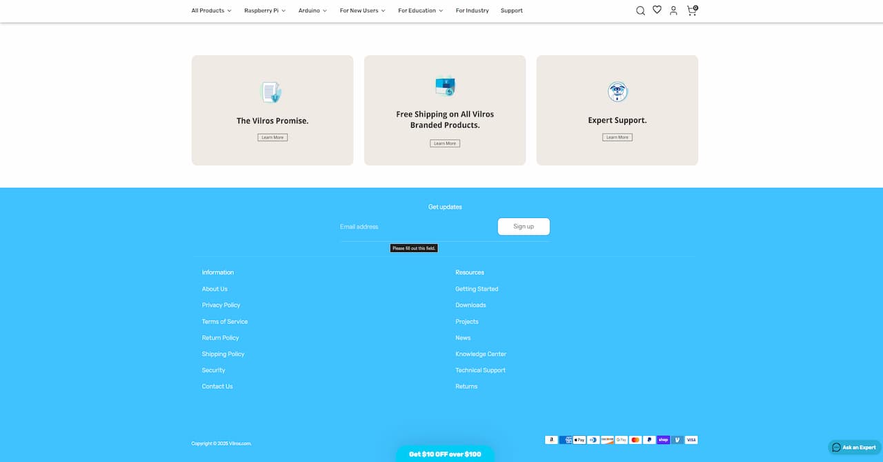 Vilros - E-Commerce Redesign for Maker & STEM Hardware